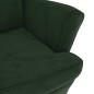 vidaXL Sillón orejero y taburete de terciopelo verde oscuro vidaXL Sillón orejero y taburete de terciopelo verde oscuro