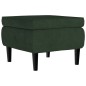 vidaXL Sillón orejero y taburete de terciopelo verde oscuro vidaXL Sillón orejero y taburete de terciopelo verde oscuro