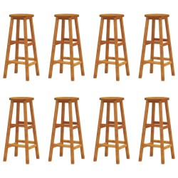 vidaXL Taburetes de barra de cocina 8 unidades madera maciza acacia