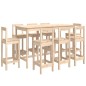 vidaXL Set de bar 9 piezas madera maciza de pino vidaXL Set de bar 9 piezas madera maciza de pino