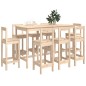 vidaXL Set de bar 9 piezas madera maciza de pino vidaXL Set de bar 9 piezas madera maciza de pino