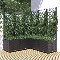 vidaXL Jardinera con enrejado PP negro 120x120x136 cm