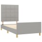 vidaXL Estructura de cama con cabecero de tela gris claro 90x190 cm vidaXL Estructura de cama con cabecero de tela gris claro 90x190 cm