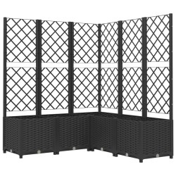 vidaXL Jardinera con enrejado PP negro 120x120x136 cm