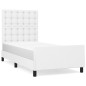 vidaXL Estructura de cama con cabecero cuero sintético blanco 80x200cm vidaXL Estructura de cama con cabecero cuero sintético blanco 80x200cm