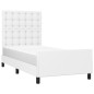 vidaXL Estructura de cama con cabecero cuero sintético blanco 80x200cm vidaXL Estructura de cama con cabecero cuero sintético blanco 80x200cm