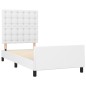 vidaXL Estructura de cama con cabecero cuero sintético blanco 80x200cm vidaXL Estructura de cama con cabecero cuero sintético blanco 80x200cm