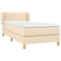 vidaXL Cama box spring con colchón tela color crema 90x190 cm