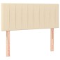 vidaXL Cama box spring con colchón tela color crema 90x190 cm
