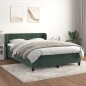 vidaXL Cama box spring con colchón terciopelo verde oscuro 140x190 cm vidaXL Cama box spring con colchón terciopelo verde oscuro 140x190 cm
