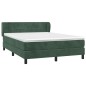 vidaXL Cama box spring con colchón terciopelo verde oscuro 140x190 cm vidaXL Cama box spring con colchón terciopelo verde oscuro 140x190 cm