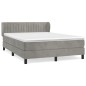 vidaXL Cama box spring con colchón terciopelo gris claro 140x200 cm vidaXL Cama box spring con colchón terciopelo gris claro 140x200 cm