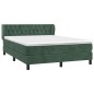 vidaXL Cama box spring con colchón terciopelo verde oscuro 140x190 cm vidaXL Cama box spring con colchón terciopelo verde oscuro 140x190 cm