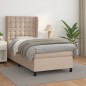vidaXL Cama box spring con colchón cuero sintético capuchino 90x190 cm