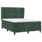 vidaXL Cama box spring con colchón terciopelo verde oscuro 140x190 cm vidaXL Cama box spring con colchón terciopelo verde oscuro 140x190 cm