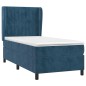 vidaXL Cama box spring con colchón terciopelo azul oscuro 90x190 cm