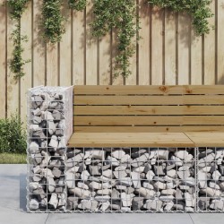 vidaXL Banco jardín con gaviones madera pino impregnada 92x71x65,5 cm