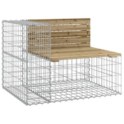vidaXL Banco jardín con gaviones madera pino impregnada 92x71x65,5 cm