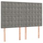vidaXL Cama box spring con colchón terciopelo gris claro 140x200 cm vidaXL Cama box spring con colchón terciopelo gris claro 140x200 cm