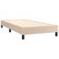 vidaXL Cama box spring colchón LED cuero sintético capuchino 90x190 cm vidaXL Cama box spring colchón LED cuero sintético capuchino 90x190 cm