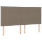 vidaXL Cama box spring colchón y luces LED tela gris taupe 160x200 cm