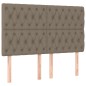 vidaXL Cama box spring colchón y luces LED tela gris taupe 160x200 cm vidaXL Cama box spring colchón y luces LED tela gris taupe 160x200 cm