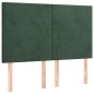 vidaXL Cama box spring colchón y LED terciopelo verde oscuro 140x190cm