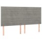 vidaXL Cama box spring colchón y LED terciopelo gris claro 160x200 cm
