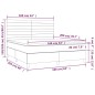vidaXL Cama box spring colchón y LED terciopelo gris claro 160x200 cm