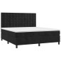 vidaXL Cama box spring colchón y LED terciopelo negro 160x200 cm vidaXL Cama box spring colchón y LED terciopelo negro 160x200 cm