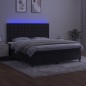 vidaXL Cama box spring colchón y LED terciopelo negro 160x200 cm vidaXL Cama box spring colchón y LED terciopelo negro 160x200 cm