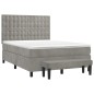 vidaXL Cama box spring con colchón terciopelo gris claro 140x200 cm vidaXL Cama box spring con colchón terciopelo gris claro 140x200 cm