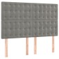 vidaXL Cama box spring con colchón terciopelo gris claro 140x200 cm vidaXL Cama box spring con colchón terciopelo gris claro 140x200 cm