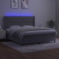 vidaXL Cama box spring colchón y LED terciopelo gris claro 160x200 cm vidaXL Cama box spring colchón y LED terciopelo gris claro 160x200 cm