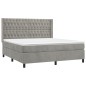vidaXL Cama box spring colchón y LED terciopelo gris claro 160x200 cm vidaXL Cama box spring colchón y LED terciopelo gris claro 160x200 cm
