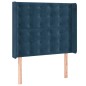 vidaXL Cama box spring colchón y LED terciopelo azul oscuro 90x190 cm vidaXL Cama box spring colchón y LED terciopelo azul oscuro 90x190 cm