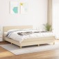 vidaXL Cama box spring con colchón tela color crema 160x200 cm vidaXL Cama box spring con colchón tela color crema 160x200 cm