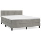 vidaXL Cama box spring con colchón terciopelo gris claro 140x200 cm vidaXL Cama box spring con colchón terciopelo gris claro 140x200 cm