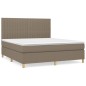 vidaXL Cama box spring con colchón tela gris taupe 160x200 cm vidaXL Cama box spring con colchón tela gris taupe 160x200 cm