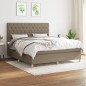 vidaXL Cama box spring con colchón tela gris taupe 160x200 cm vidaXL Cama box spring con colchón tela gris taupe 160x200 cm