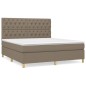 vidaXL Cama box spring con colchón tela gris taupe 160x200 cm vidaXL Cama box spring con colchón tela gris taupe 160x200 cm