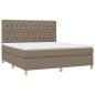 vidaXL Cama box spring con colchón tela gris taupe 160x200 cm vidaXL Cama box spring con colchón tela gris taupe 160x200 cm