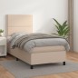 vidaXL Cama box spring con colchón cuero sintético capuchino 90x190 cm vidaXL Cama box spring con colchón cuero sintético capuchino 90x190 cm