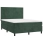 vidaXL Cama box spring con colchón terciopelo verde oscuro 140x190 cm vidaXL Cama box spring con colchón terciopelo verde oscuro 140x190 cm