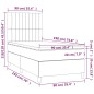 vidaXL Cama box spring con colchón terciopelo azul oscuro 90x190 cm vidaXL Cama box spring con colchón terciopelo azul oscuro 90x190 cm