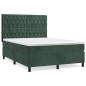 vidaXL Cama box spring con colchón terciopelo verde oscuro 140x190 cm vidaXL Cama box spring con colchón terciopelo verde oscuro 140x190 cm