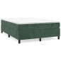 vidaXL Cama box spring con colchón terciopelo verde oscuro 140x190 cm vidaXL Cama box spring con colchón terciopelo verde oscuro 140x190 cm