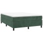 vidaXL Cama box spring con colchón terciopelo verde oscuro 140x190 cm vidaXL Cama box spring con colchón terciopelo verde oscuro 140x190 cm