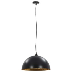 vidaXL Lámparas de techo 2 uds semiesféricas negro y dorado 50 cm E27
