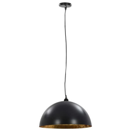 vidaXL Lámparas de techo 2 uds semiesféricas negro y dorado 50 cm E27